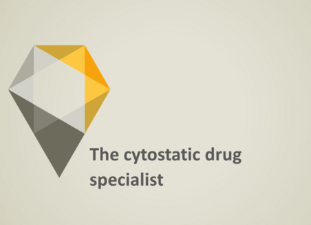 [Translate to Chinesisch:] On a grey background there is written: The cytostatic drug specialist